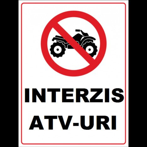 Placuta interzis atv-uri